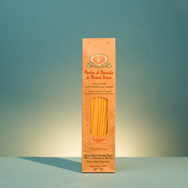 Durum wheat spaghetti by Rustichella d’Abruzzo in a 500g pack